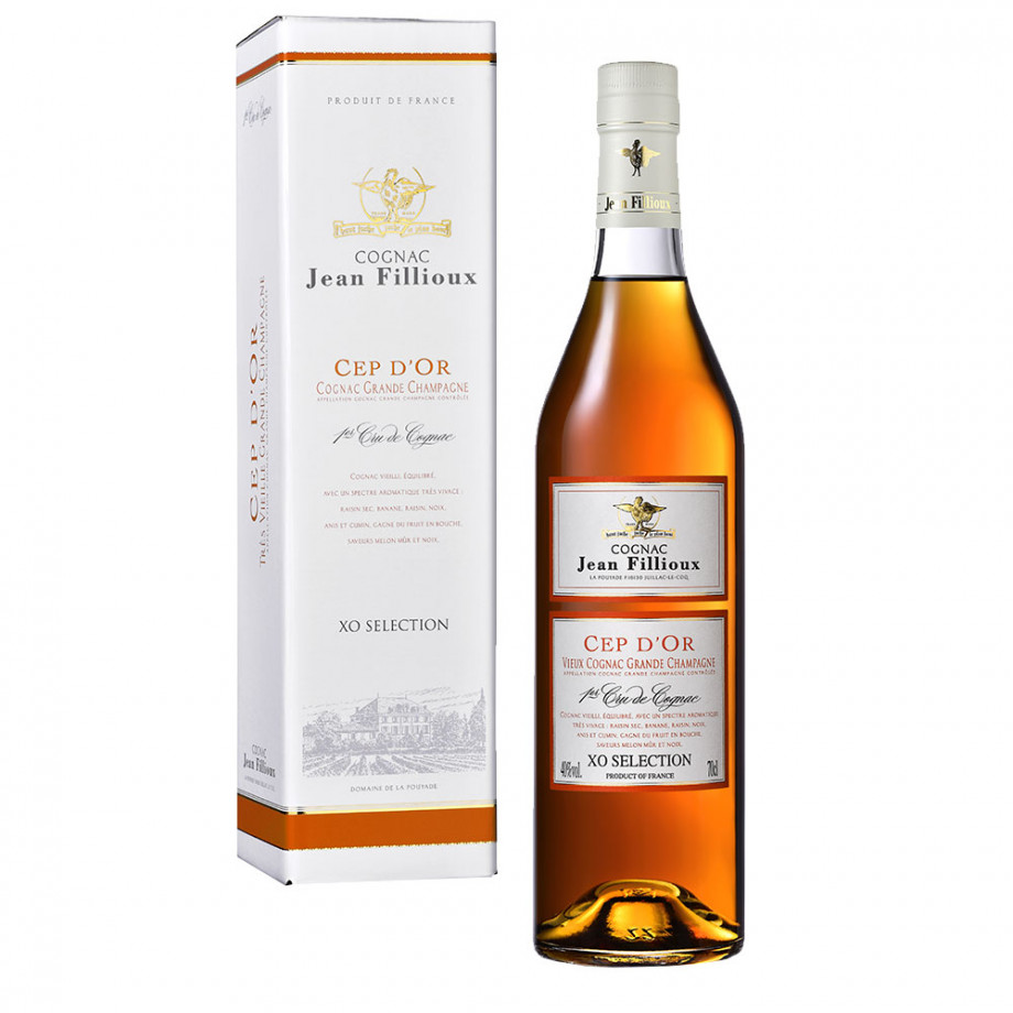 Cep d'Or Cognac bottle and case