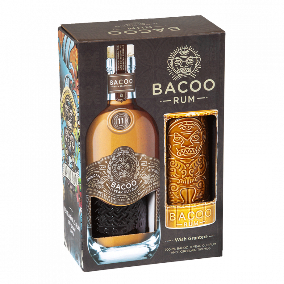 Coffret de rhum bacoo 11 ans avec mug tiki