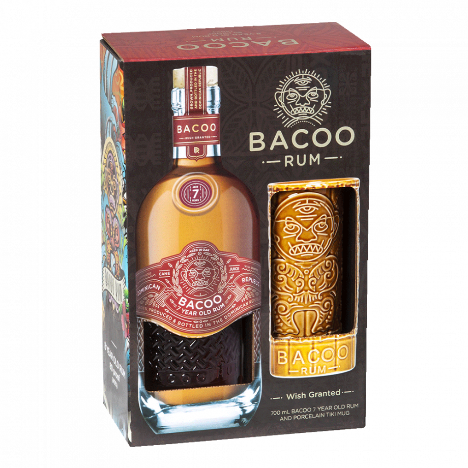 Coffret de rhum bacoo avec mug tiki