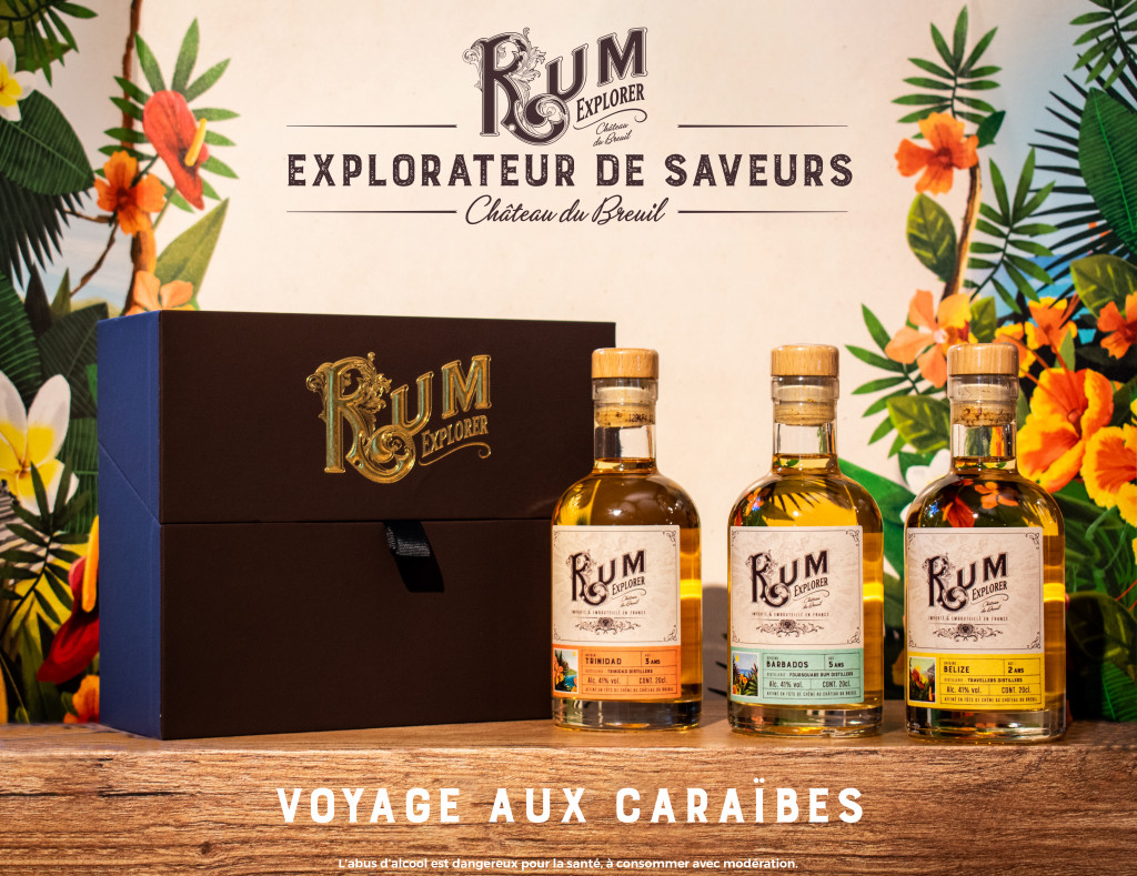 Coffret de 3 rhums rum explorer, voyage aux caraïbes